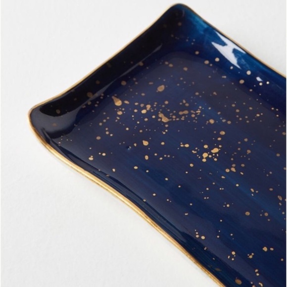 Anthropologie Other - Anthropologie Trinket Tray-NWT-Blue/Gold stoneware